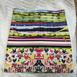 Clover Canyon Mini Skirt Revolve Surf Shack Neoprene Multi Color Hens Size S